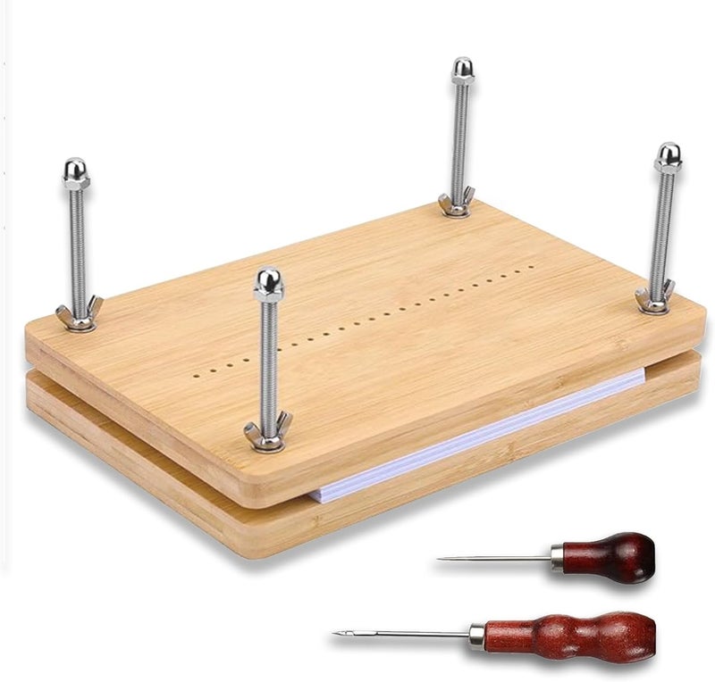 GeryVtee Book Binding Kits Wooden Book Press 11.8x7.56 inch Large Bookbinding Press Portable Binding Press for Binding Machine Bookbinding Supplies for DIY Bookbinding Easy Assemble - Image 1